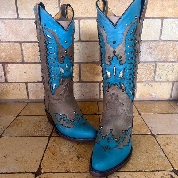 NIB Rockin Leather Cowboy Boots - Picture 3 of 14
